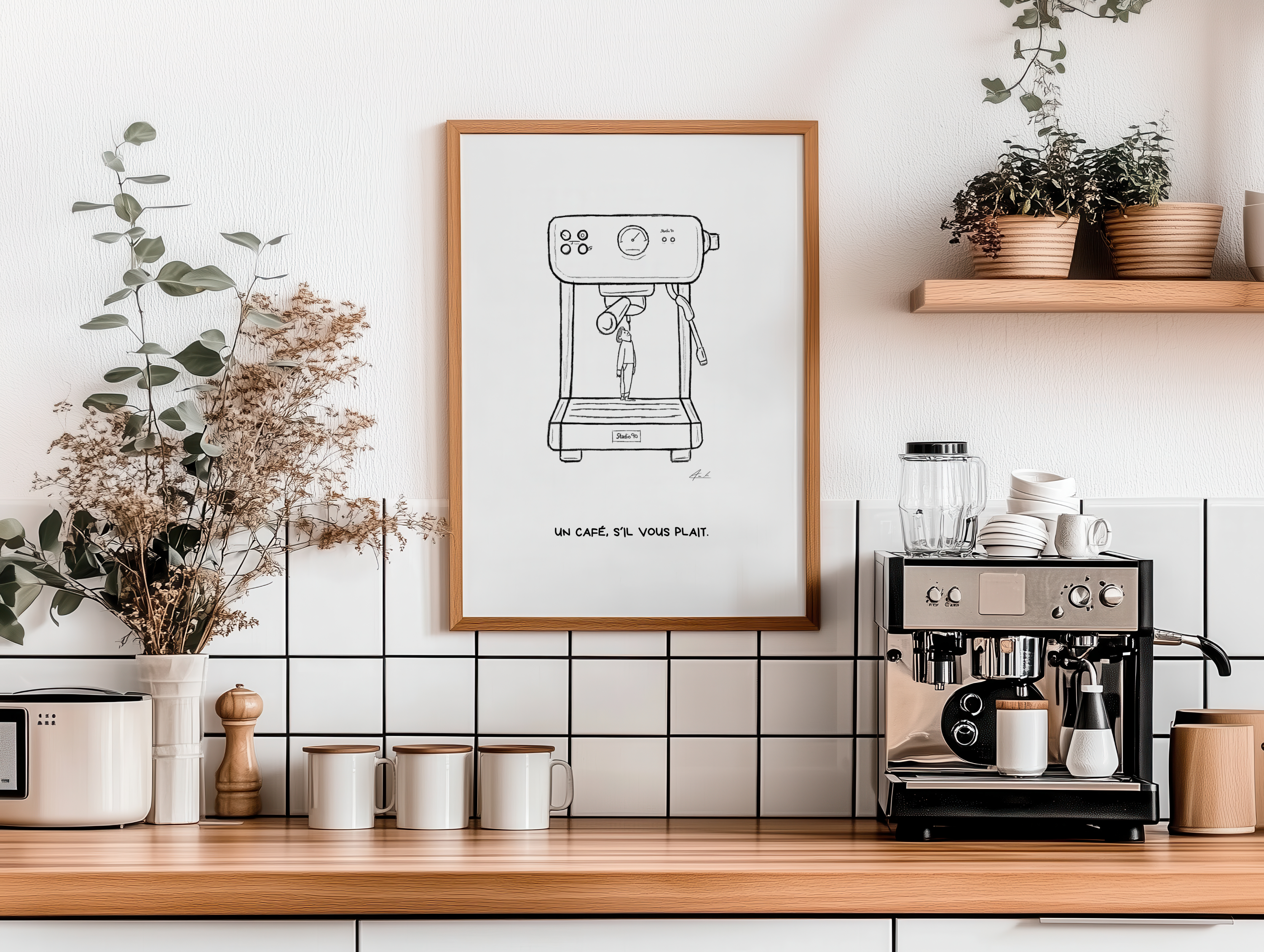 Un cafe s'il vous plait - Signiert