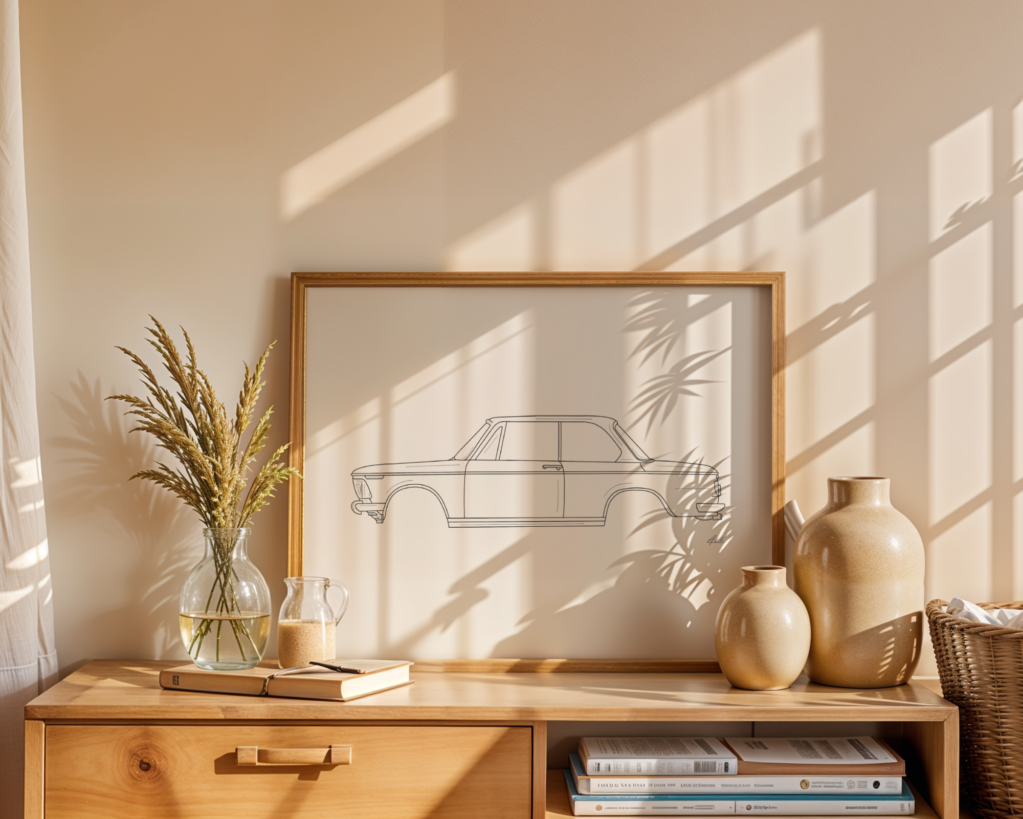 Horizontal Car Art - Inspired By BMW 2002 Oldtimer