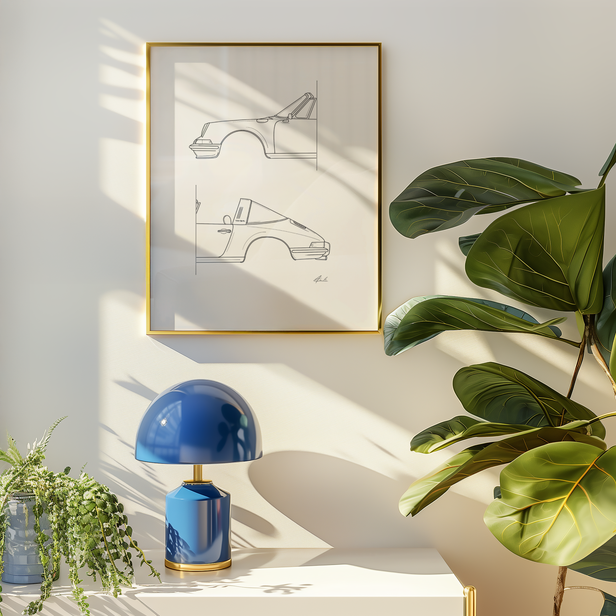 50/50 Car Art - Inspired By Porsche 911 Targa Oldtimer