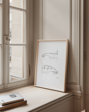 50/50 Car Art - Inspired By Jaguar E-Type Oldtimer