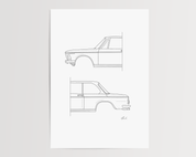 50/50 Car Art - Inspired By BMW 2002 Oldtimer