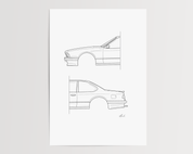 50/50 Car Art - Inspired By BMW 635 CSI Oldtimer