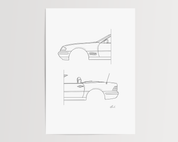 50/50 Car Art - Inspired By Mercedes-Benz SL Oldtimer