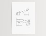 50/50 Car Art - Inspired By Porsche 911 GT2 RS