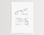 50/50 Car Art - Inspired By Porsche 911 GT3 RS