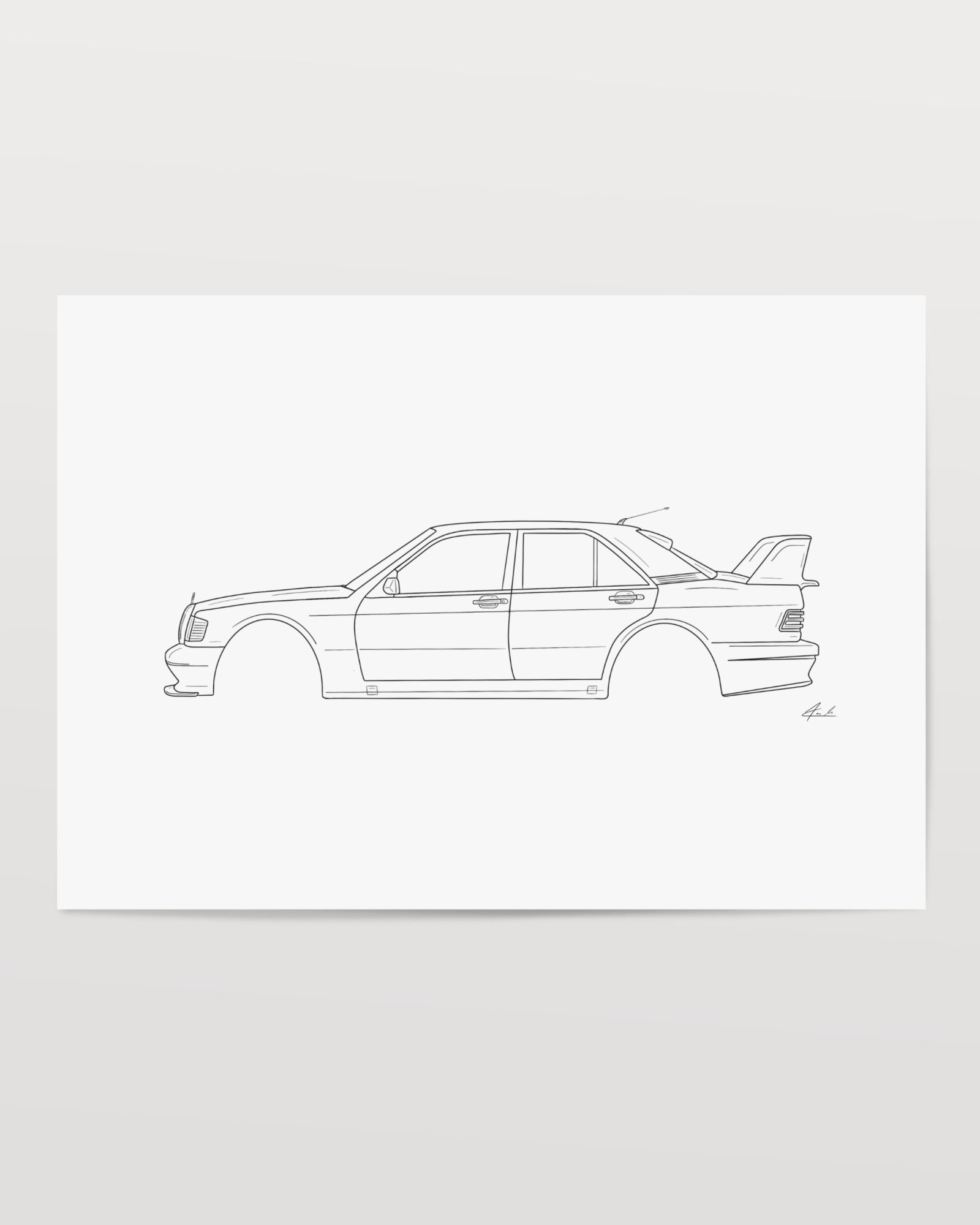 Horizontal Car Art - Inspired By Mercedes Benz 190 EVO II