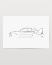 Horizontal Car Art - Inspired By Mercedes Benz 190 EVO II