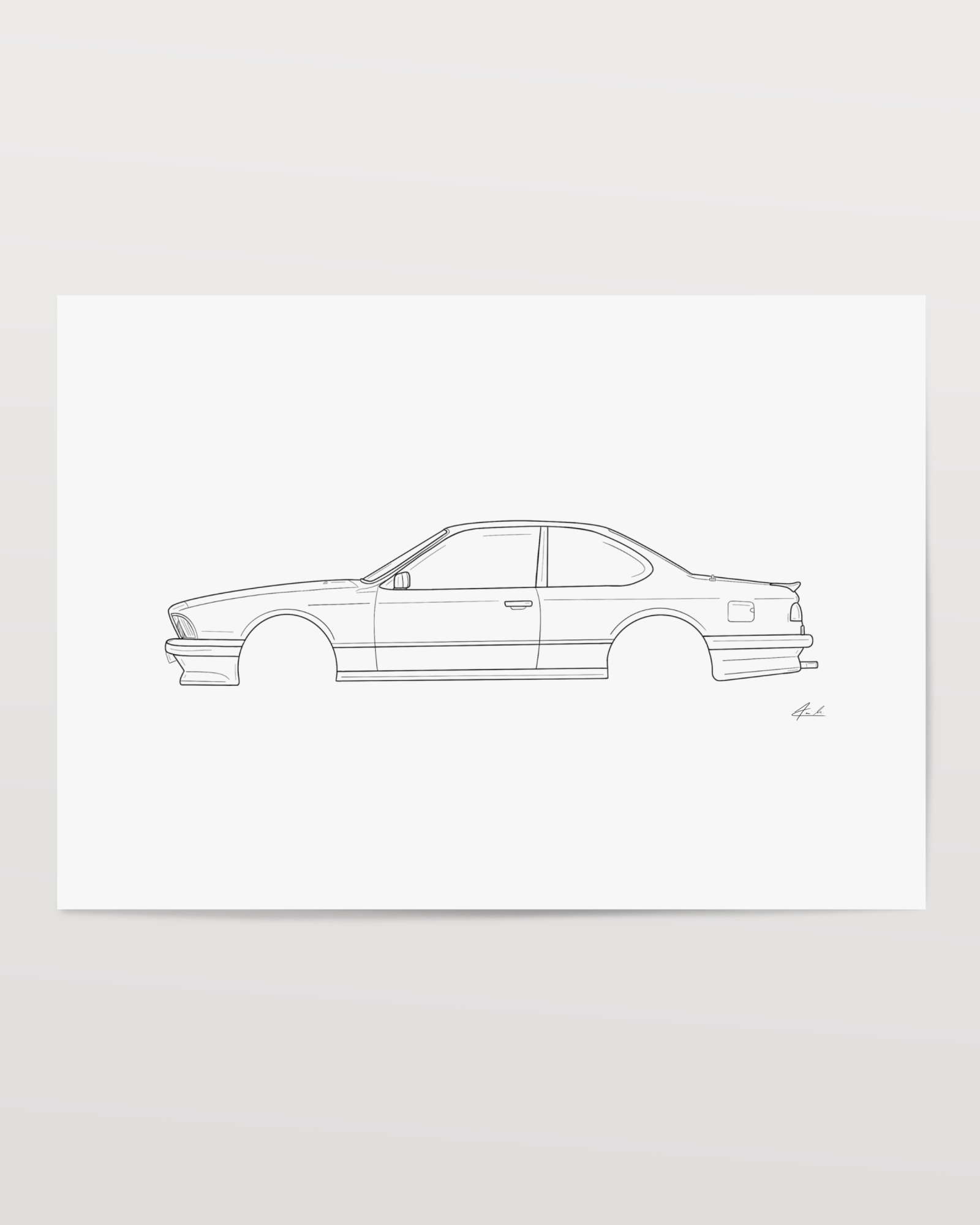 Horizontal Car Art - Inspired By BMW 635 CSI Oldtimer