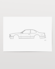 Horizontal Car Art - Inspired By BMW 635 CSI Oldtimer