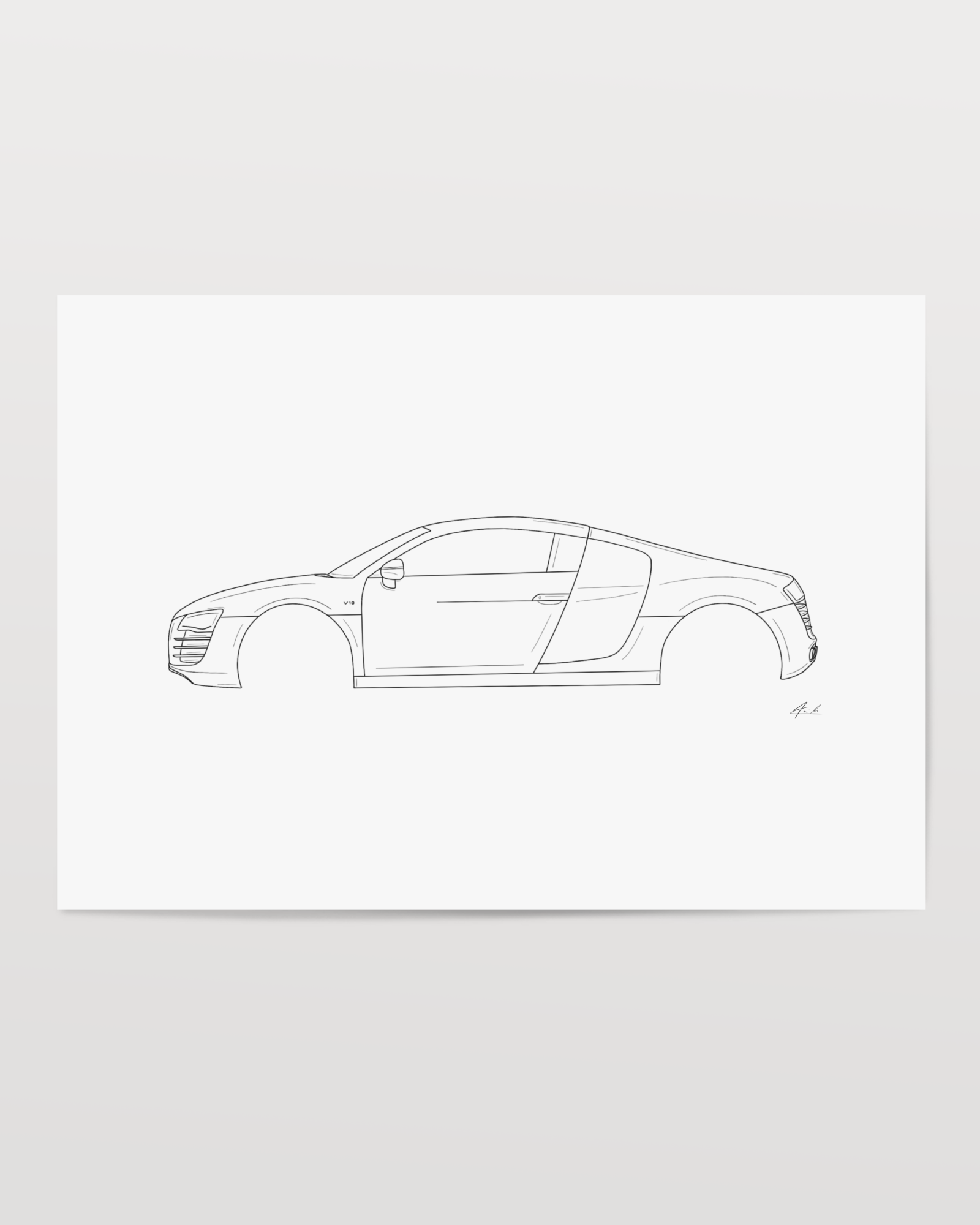 Horizontal Car Art - Inspired By Audi R8