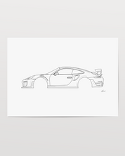 Horizontal Car Art - Inspired By Porsche 911 GT2 RS