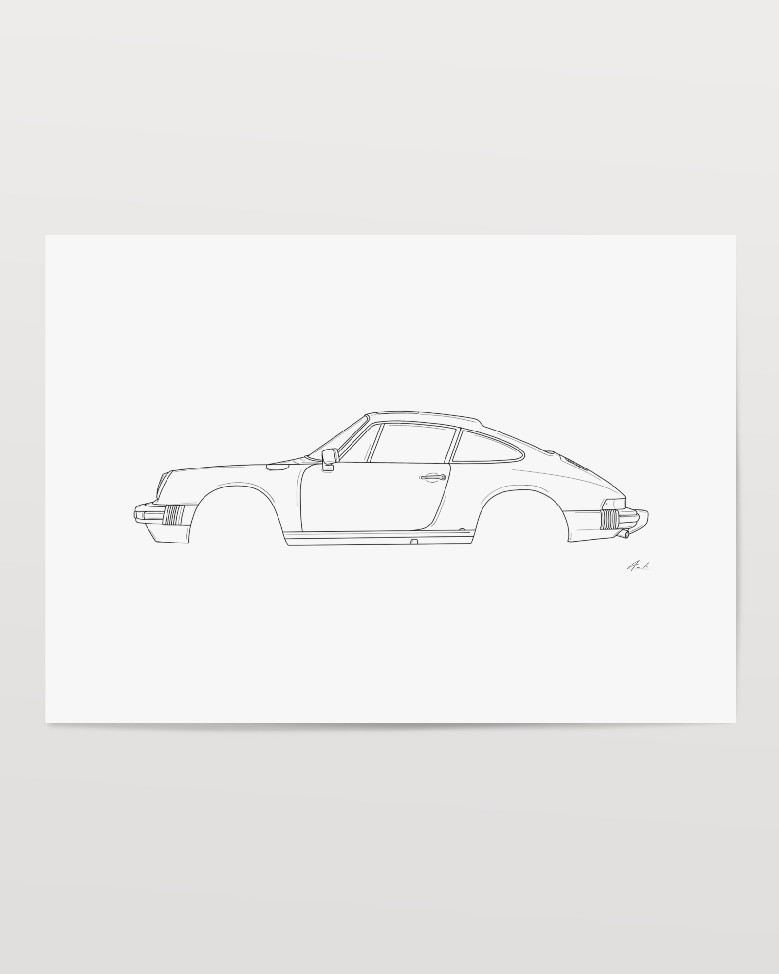 Horizontal Car Art - Inspired By Porsche 911 Oldtimer