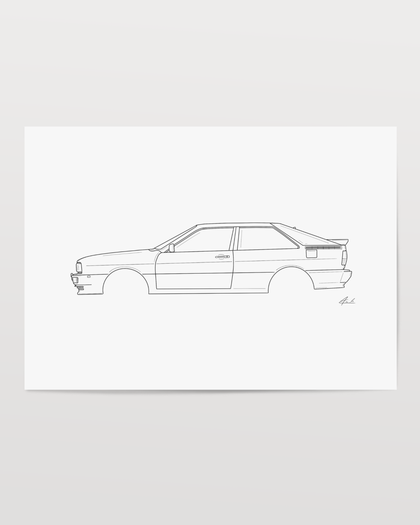 Horizontal Car Art - Inspired By Audi Ur-Quattro Oldtimer