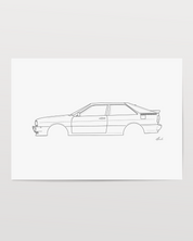 Horizontal Car Art - Inspired By Audi Ur-Quattro Oldtimer