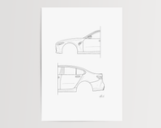 50/50 Car Art - Inspired By BMW M3 G80