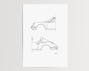 50/50 Car Art - Inspired By Porsche 911 Targa Oldtimer