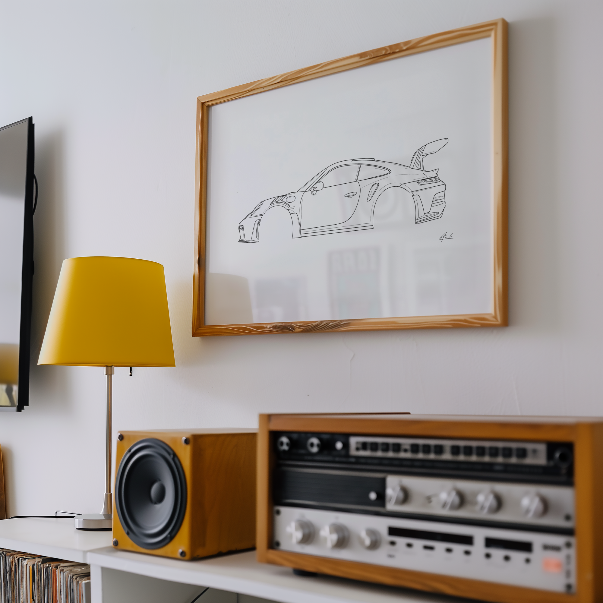 Horizontal Car Art - Inspired By Porsche 911 GT3 RS