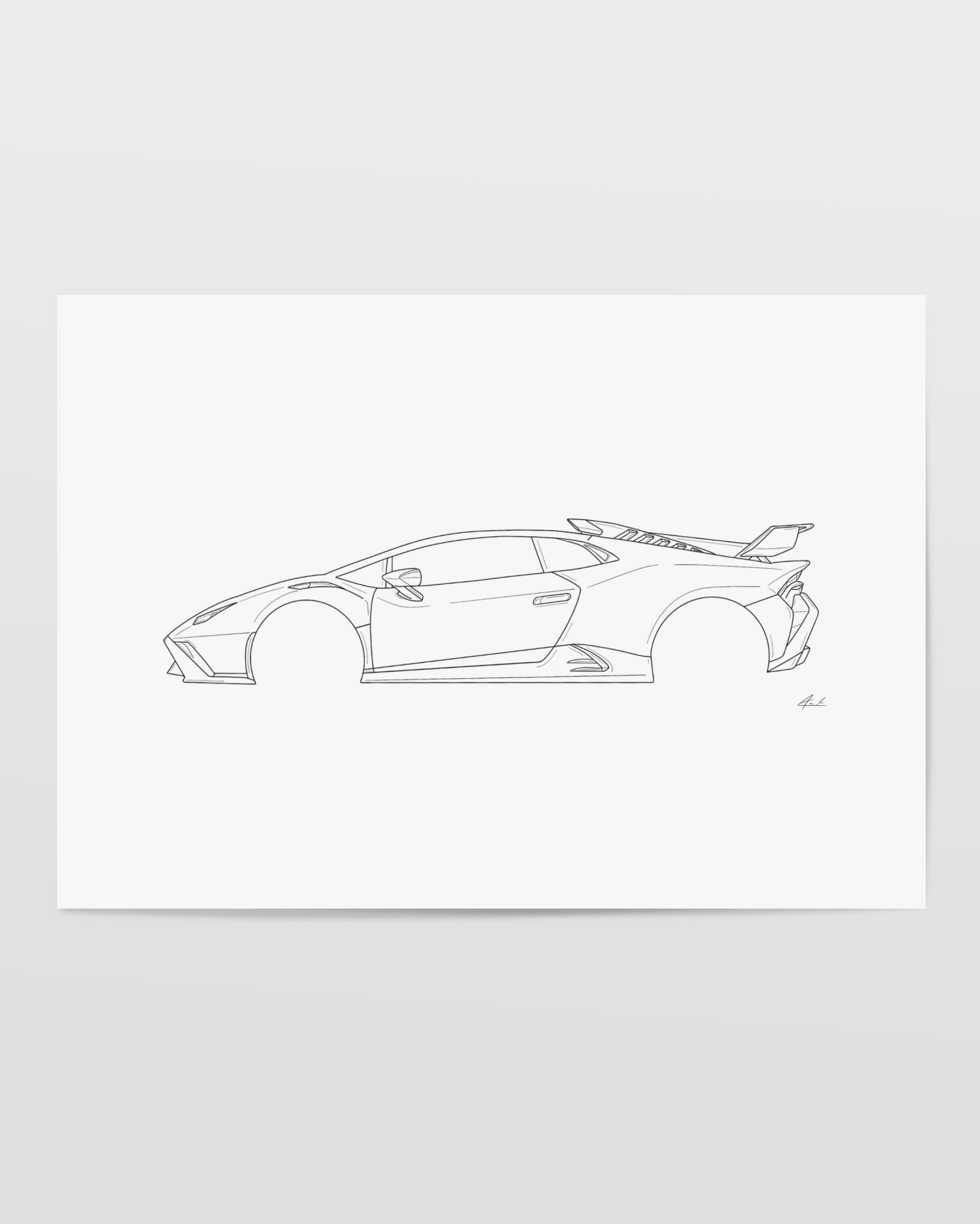 Horizontal Car Art - Inspired By Lamborghini Huracan STO