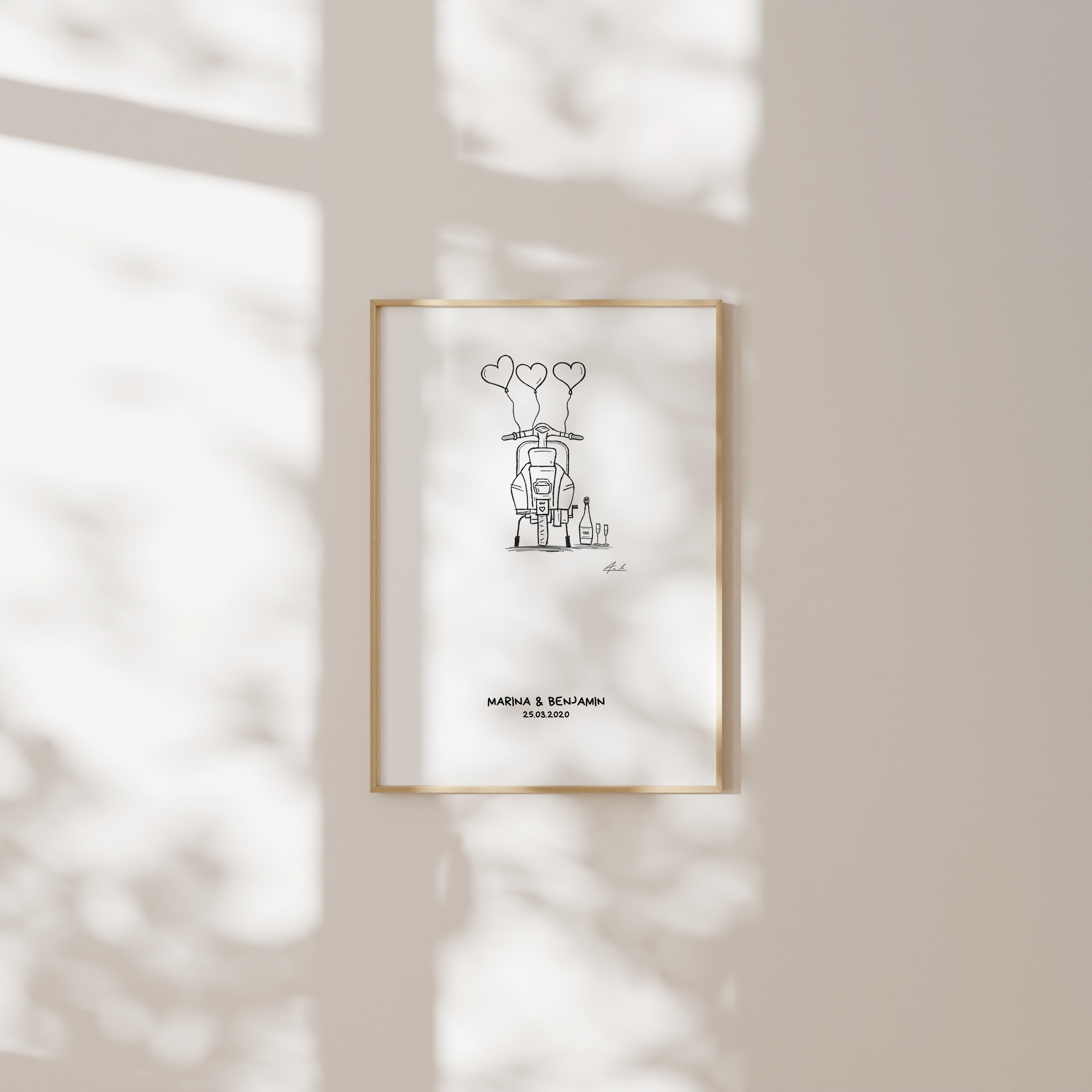 Hochzeit Vespa - Individualisiert & Signiert